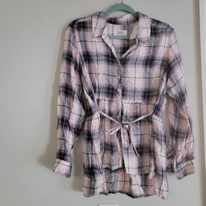 Justice Girls Sz 20 LS Belted shirt
